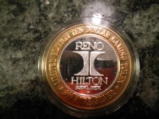 Reno Hilton Ltd. Edition 10 Dollar T 6 Texan Gaming Token .999 