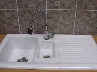 Right Hand Ceramic White Kitchen Sink + Free Tap