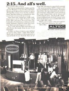 ALTEC AD vintage 70s PA Systems musical equipment band