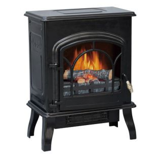   Portable 750/1500W Electric Fireplace Stove Heater Steel Body Black