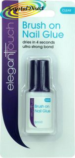 Elegant Touch Brush on Nail Glue Clear 6ml Strong Bond