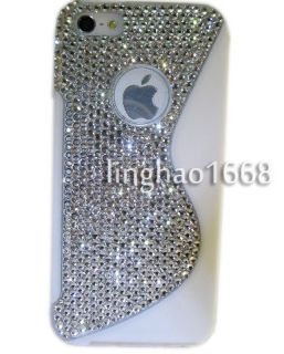  Style Czech Crystal Element White TPU Bumper Case For iPhone5