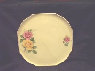 LORD NELSON WARE ELIJAH COTTON PINK/YELLOW ROSE LARGE SQUARE PLATE