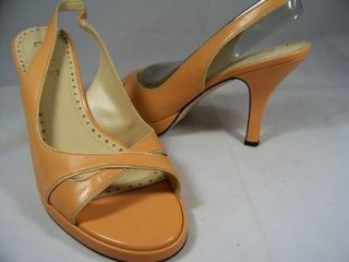 ELLE Lombard Mango Orange Heels Sandals $110 Womens Shoes Size 7 B497
