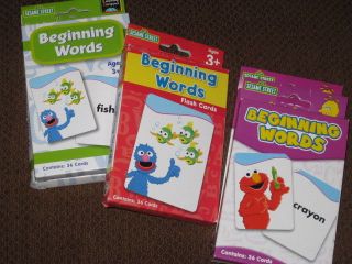 Elmo Abby Big Bird Sesame Street Flash Cards Education Beginning Words