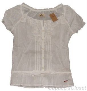   Womens Shirt WOODSON MOUNTAIN Top Lace Embellished White Sz M NEW NWT