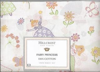 HILLCREST Fine Linens  Twin Sheet Set   Fairy Princess   First 