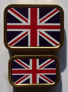 Tobacco Tin 1oz 2oz Union Jack British Flag Container tin plectrum 