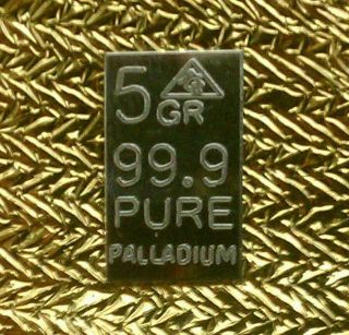 Palladium 99.9 Pure 5Grains Precious Metal ACB Bullion PD Bar