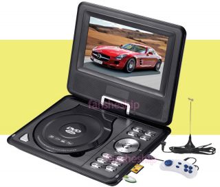 Portable DVD Player TV USB Card Reader FM Radio Games Swivel LCD 