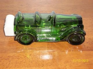 Vintage Avon Green Glass Classic Vintage Car Bottle Perfume Decanter