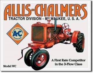 ALLIS CHALMERS MODEL WC TRACTOR COLLECTOR METAL SIGN