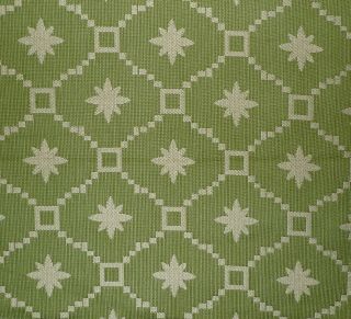 SCALAMANDRE Etoile Jacquard Lime Green Star Woven Cotton Remnant New