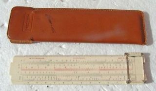 DIETZGEN NO 1771 REDIRULE TRIG 6 INCH SLIDE RULE WITH POUCH MADE USA