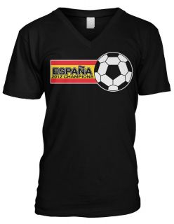 Espana 2012 Champions Euro Cup World Cup Soccer Spain Mens V Neck T 