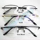 Large Frame Men Glasses Seml Rimless Optical Eyeglass Metal Frame 