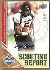 MICHAEL CRABTREE 09 UD NFL DRAFT SCOUTING REPORT HAND SIGNED CARD #204 