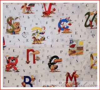 BOOAK Fabric Michael Miller VTG Nursery BABY Zoo Alphabet School Child 