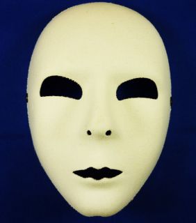 Plain White Face Mask Fancy Dress Theatre Halloween