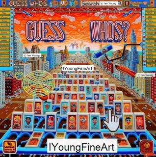   Original Painting Board Game Facebook Myspace Ian Young Art Deco