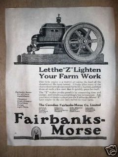 VINTAGE REPRINT ADVERT FAIRBANKS MORSE STATIONARY GAS ENGINE 1922 11 