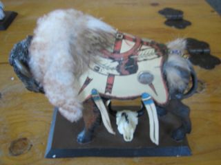 Feather Medicine Wheel Figurine Buffalo Visions Statue with Overlay 