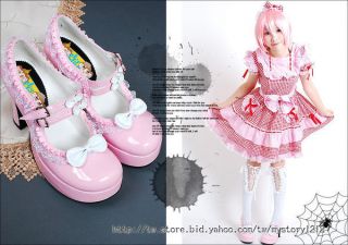 Lolita sweet fairy Baby Doll Cherry Bakery Maid High Heel Mary Jane 