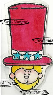 Sweet Stampens Uncle Sam Election Food Cushion mounted gray rubber