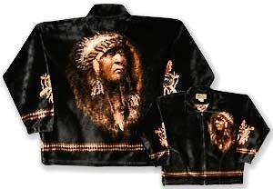 The Chief Native American Plush Fleece Jacket Large