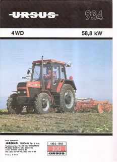 Farm Tractor Brochure   Ursus   934   1992 (Poland) (FB210)