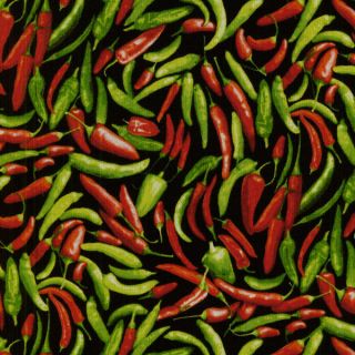   RED CHILI PEPPERS~RJR FABRIC~BY 1/2 YD~FARMERS MARKET 2012~1286 01