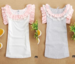 Fashion Casual Ruffle T Shirt Top❤Korean Japanese Japan/Korea blouse 