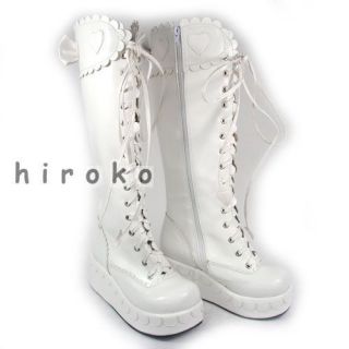   cosplay Butterfly lolita emo platforms shoes boots Japan fashion white