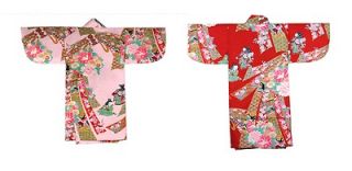 Japanese Children Girl Kids Cotton Kimono Noshi Ningyo, Authentic Made 