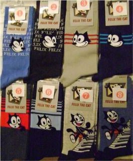 Mens Felix the Cat cartoon socks, new, 4 pr, sz 10 13