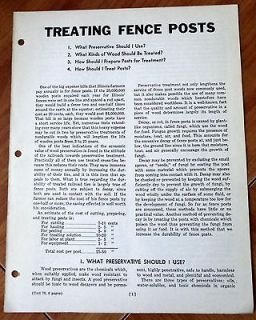 Treating Fence Posts 1949 Kinds of Woods Cutting Peeling Seasoning 