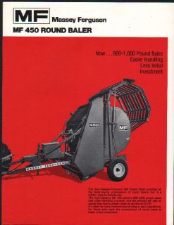 Massey Ferguson 450 Tractor Round Baler Brochure Leaflet