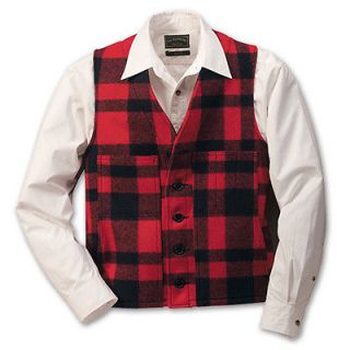 Filson Mackinaw Wool Vest   Red/Black   Size 46