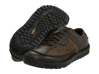 KEEN Mens Dillon Lace Leather Walking Shoes [ Black Olive ]