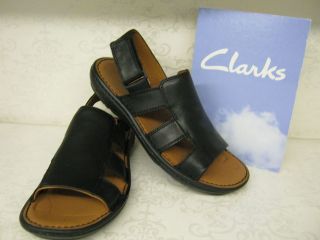 Clarks Villa Style Black Leather Casual Fisherman Style Sandals