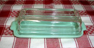 FIRE KING JADITE 1/4 POUND BUTTER DISH WITH LID