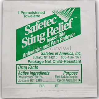 10 Insect Sting Wipe with Lidocaine   First Aid Kits