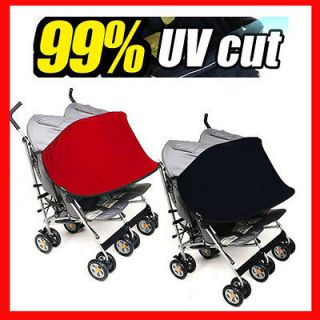   Sunshade Sun Canopy Parasol for double pushchair stroller pram SAFE uk