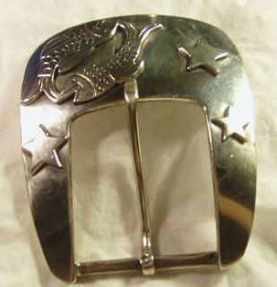 Sterling Silver Fish & Stars Belt Buckle by Pat Areias Designer