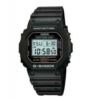 Casio G Shock 200 Meter Watch, Black Resin Strap, Alarm, DW5600E 1V