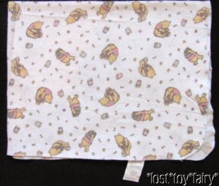   Classic Pooh HONEY POT Hunny Flannel Cotton Receiving Baby Blanket