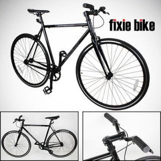 Newly listed 54cm Black Fixed Gear Bike Single Speed Riser Bar Fixie 