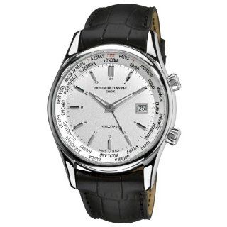 Frederique Constant Mens FC255S6B6 Classic Silver Dual Time Zone Dial 