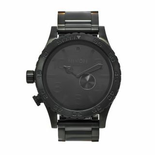 Nixon Mens A057 001 Stainless Steel Analog Black Dial Watch Watches 