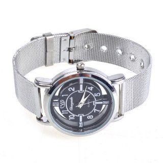   Rotary Dial Quartz Silver Frame Wrist Watch Women Xmas Gift Watch
